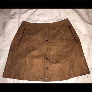 Brown button down skirt